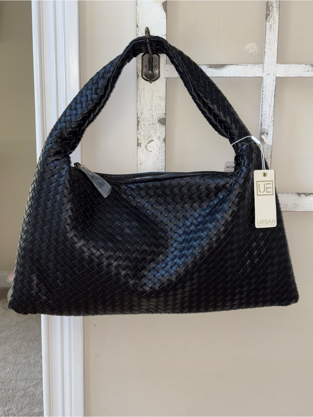 Urban Expressions Black Braided Shoulder Bag